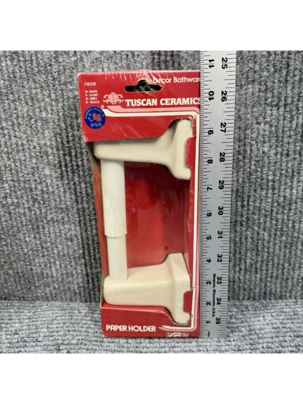 Vintage Ceramic Wall Mount Toilet Paper Holder Ivory Tuscan Ceramics D8008 NEW
